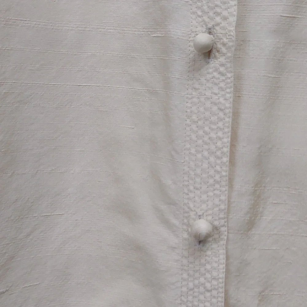 Dana Buchman Vintage All Silk Buttercream Yellow LS BU Asian Inspired Blouse - Picture 4 of 11